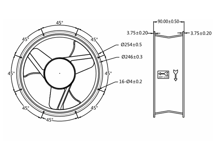 XFD25489 DC Axial Fan